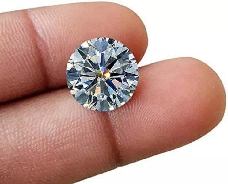 Vlekkeloos gecertificeerd 6,70 kt rond geslepen natuurlijke witte zirkoon losse edelsteen voor ring Het beste voor het maken van sieraden, nu volop verkrijgbaar.