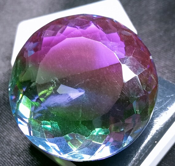 Bi Color Purple Green Tourmaline Superb Crystal Doublet