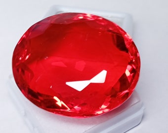 Red Topaz 95.25 Ct Loose Gemstone Certified Oval Cut Pendent Size Shape AAA+ Quality Transparent Red Topaz Gem Best Sale Going on. GJ214