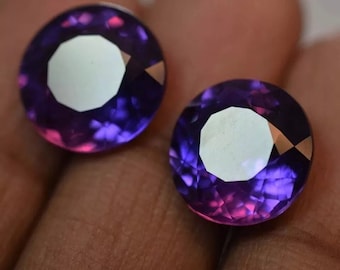 Pair Of Natural Purple Blue Tanzanite 13.40 Carat Round Cut Extremely Rare Loose Gemstone Certified Tanzanite For Jewelry Making JP132