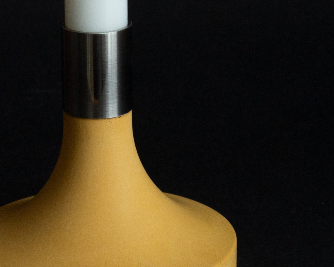 Mustard Yellow Candle Holder for Taper Candles From Concrete Etsy