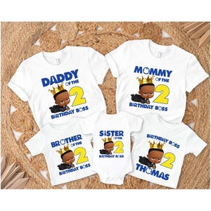 Boss Birthday Boy T-shirt, Family matching Birthday Shirts, Custom Personalized Toddler Matching Shirts, Baby Birthday Shirt