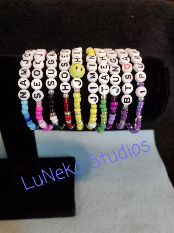 BTS Member Bias Name Bracelets Etsy