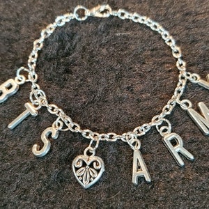 BTS Bias Name Metal Charm Bracelet (3mm)