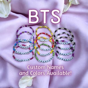 Pulseras con el nombre del miembro Bias de Kpop BTS imagen 1