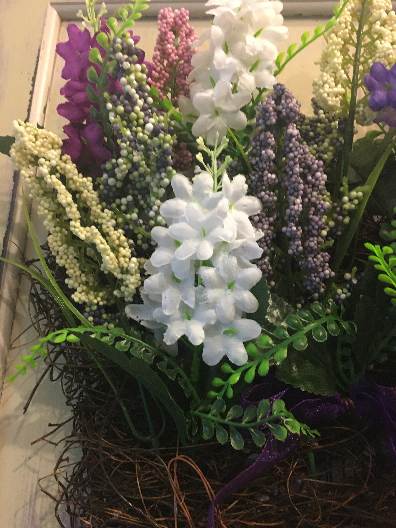 Rustic Purple Flor Afligida Puerta armario colgante decoración | Etsy
