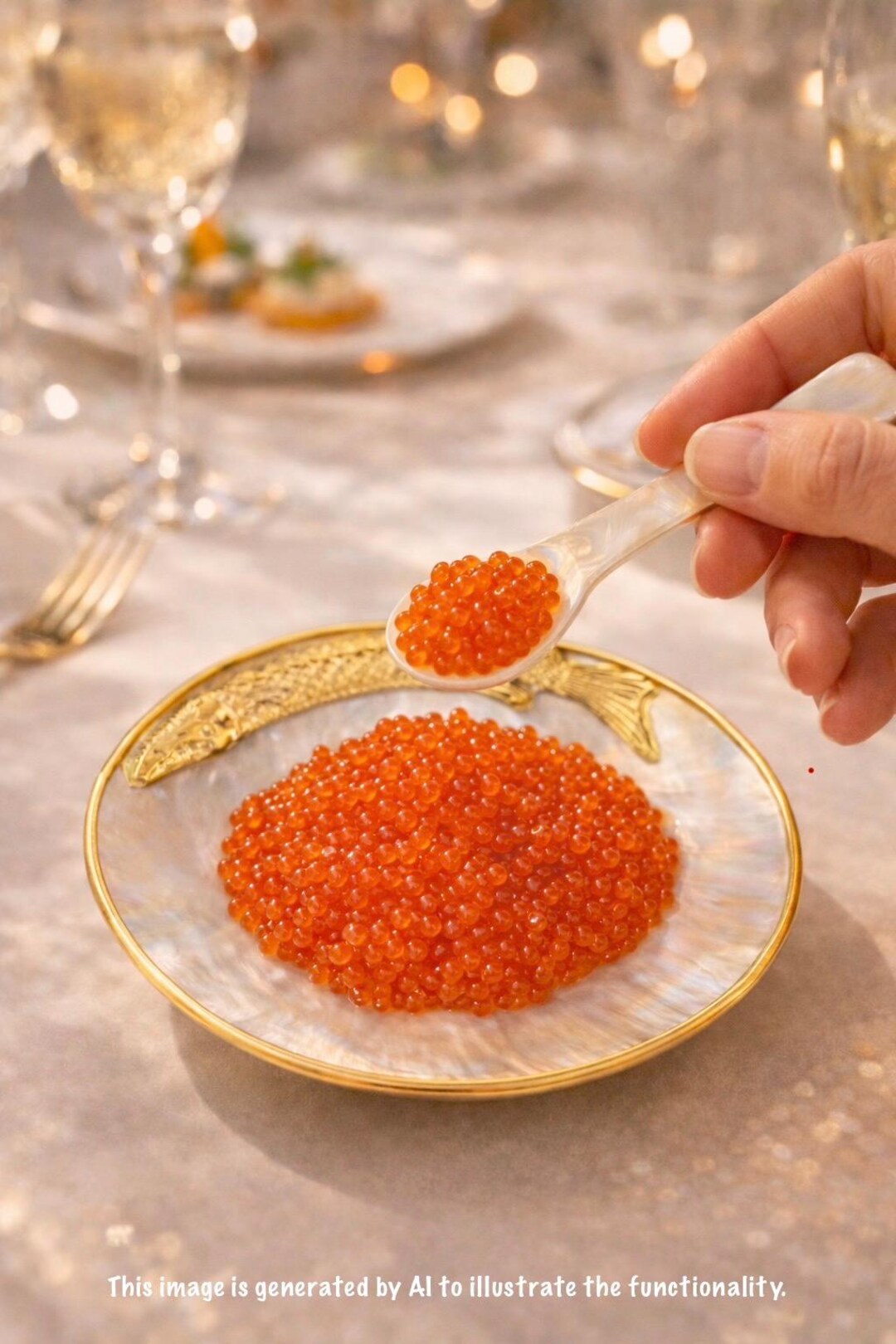 Caviar Shells Caviar Serving Set, Mother of Pearl Shell Plate, Coastal Dining Decor ...