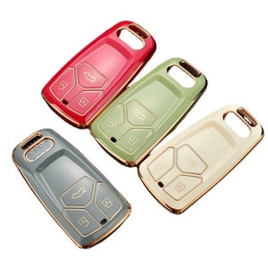 Custodia protettiva in TPU realizzata con portachiavi per Audi a4, a5, a6, b9, 8s, 8w, q5, q7, 4m, s4, s7, tt, tts, tfsi, rs Smart Key Fobs