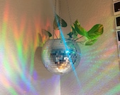 Disco Planter- Hanging Disco Planter- Hanging Wall Planter-Mirror Ball Planter- Disco Light Planter-Hanging Plant Stand- Housewarming Gifts