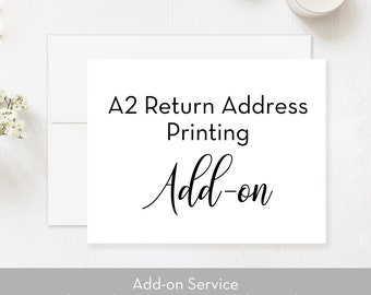 ADD-ON Return Address Printing on A2 Envelopes; Must be purchased with cards