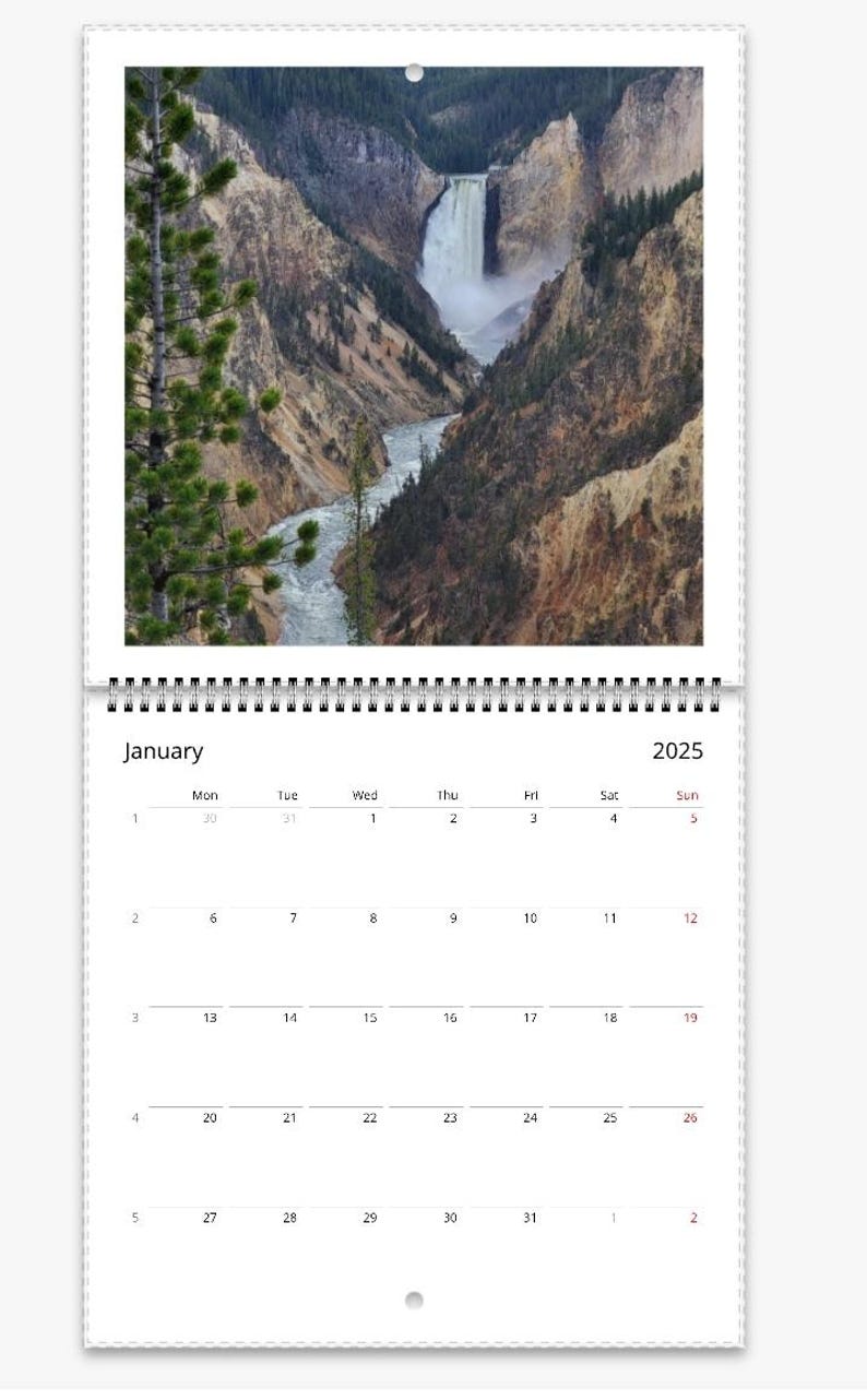 2025 12 Month Wall Calendar, Yellowstone National Park, Grand Teton