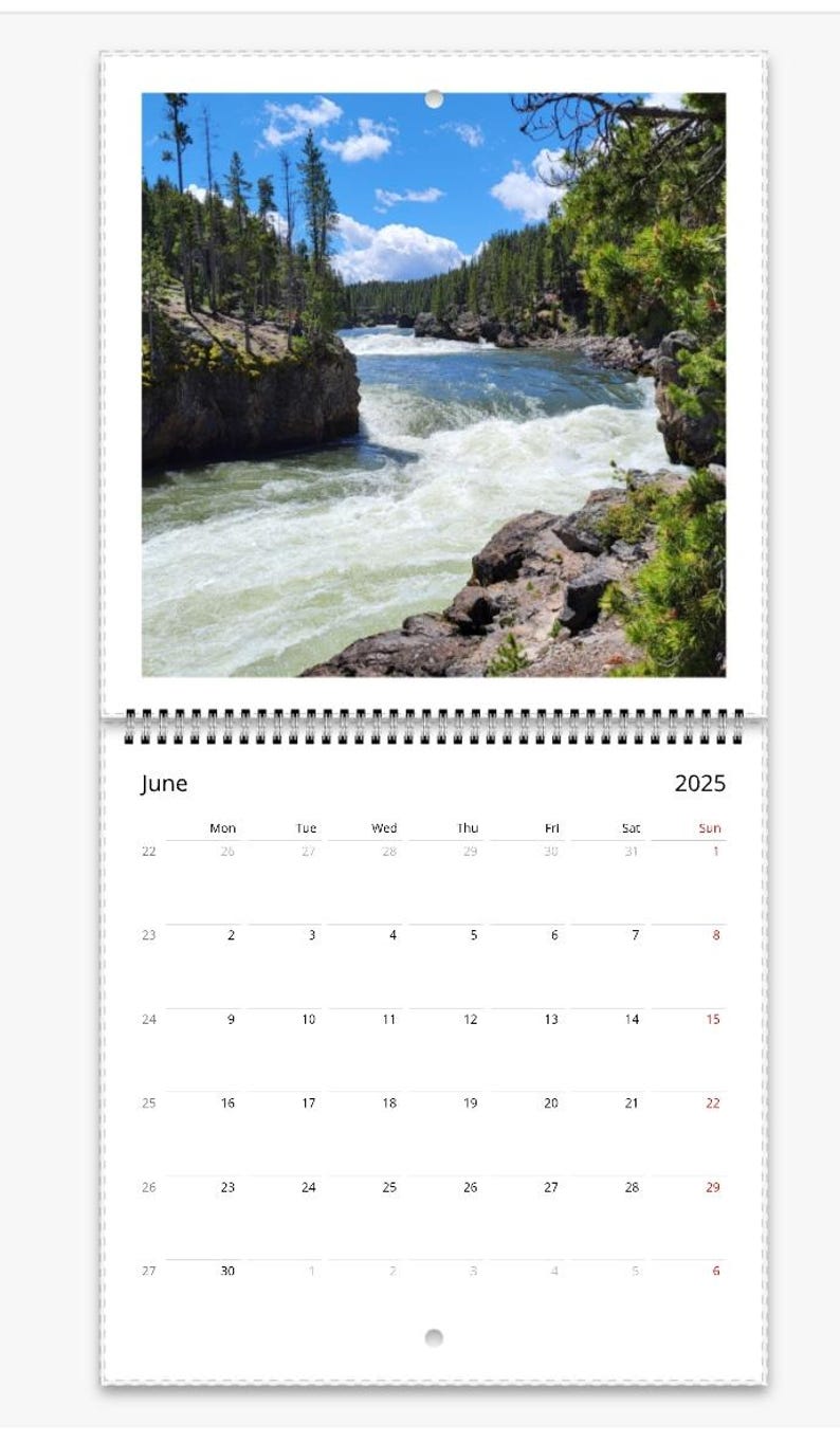 2025 12 Month Wall Calendar, Yellowstone National Park, Grand Teton