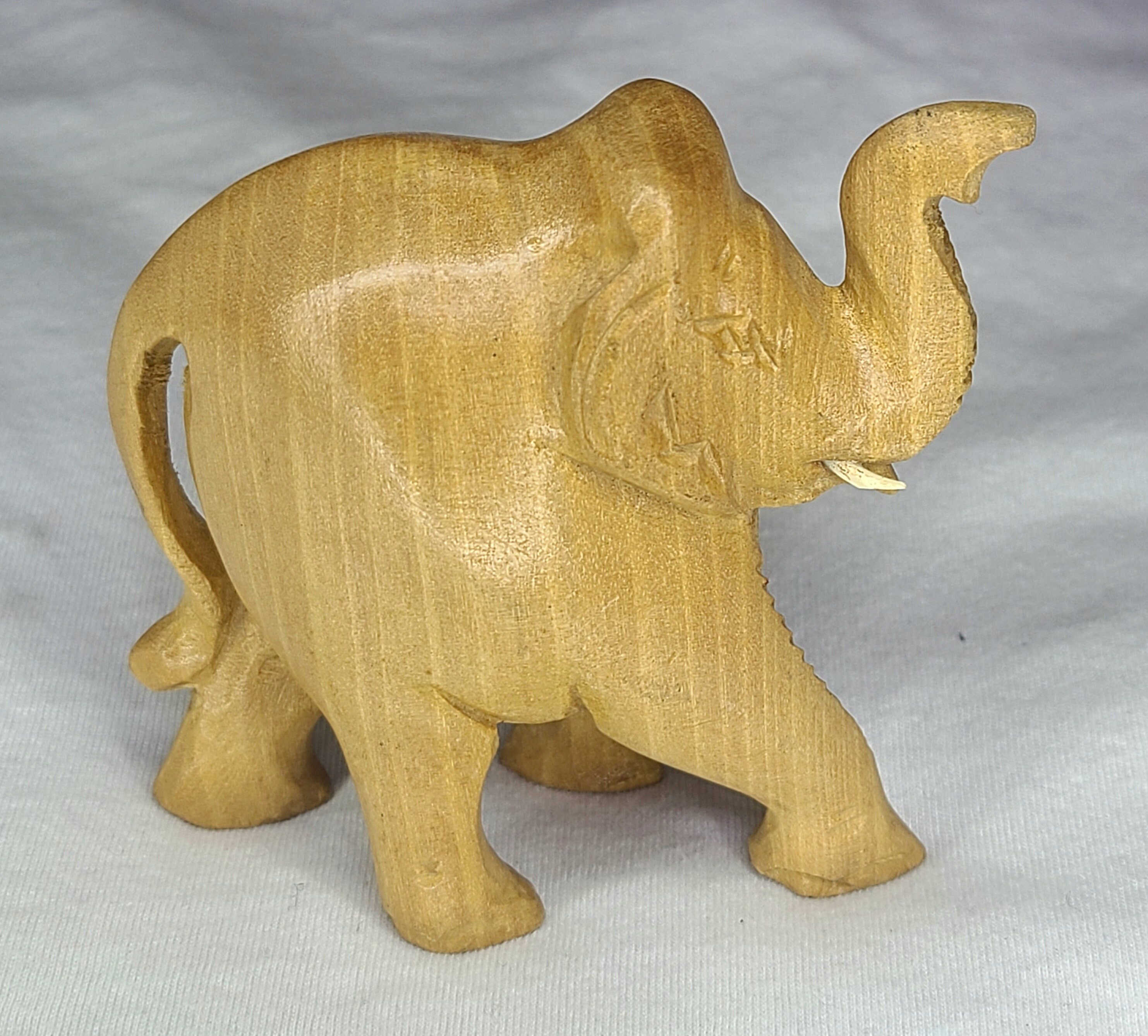 Wooden Elephant Statue Etsy