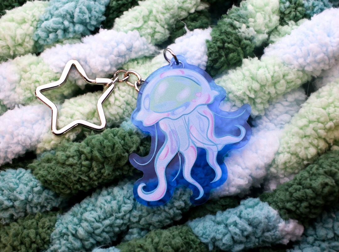 Jellyfish Keychain Etsy