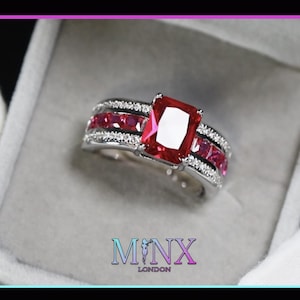 Red Princess Cut Diamond Ring | Red Diamond Ring | Womens Red Diamond Ring | Mens Red Diamond Ring | Red Radiant Cut Diamond Ring