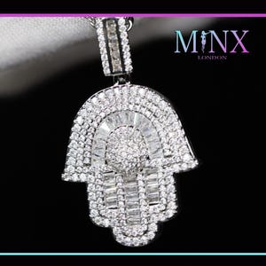 Muslimischen Anhänger | Muslimischer Schmuck | Hamsa Anhänger | Diamant Hand Anhänger | Hamsa Halskette | Gefroren Anhänger | Baguette Diamant Hand Anhänger