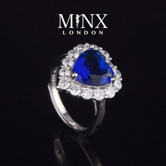 Heart Shape Ring Blue Diamond Ring
