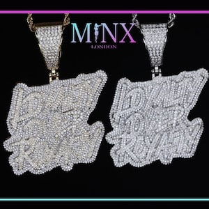 Iced Out Pendant | Hip Hop Diamond Pendant | Loyalty Over Royalty Pendant | Gold Hip Hop Pendant | Big Diamond Pendant | Big Hip Hop Pendant