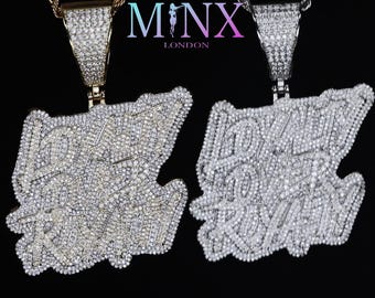 Iced Out Pendant | Hip Hop Diamond Pendant | Loyalty Over Royalty Pendant | Gold Hip Hop Pendant | Big Diamond Pendant | Big Hip Hop Pendant