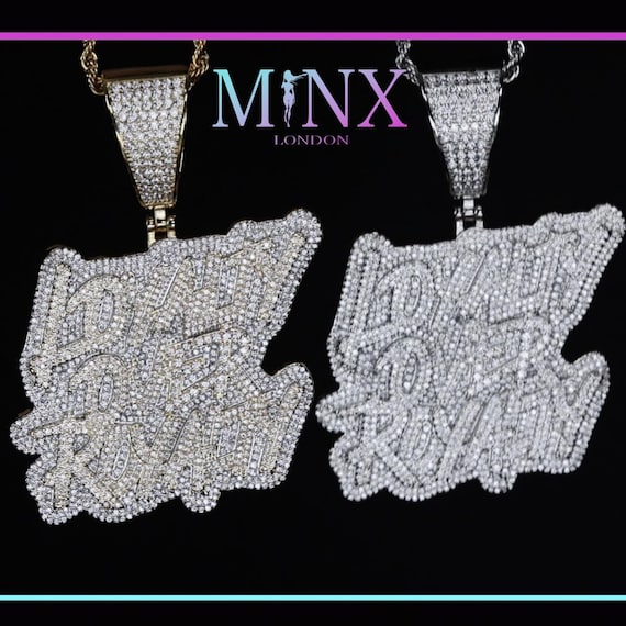 Ciondolo Ghiacciato / Ciondolo Hip Hop Con Diamanti / Ciondolo "Lealtà Sulla Regalità" / Ciondolo Hip Hop In Oro / Ciondolo Con Diamanti Grandi / Ciondolo Hip Hop Grande - Italia - Foto 11