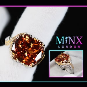 Anello con diamanti champagne / Anello con diamanti champagne da uomo / Anello con diamanti champagne grandi da donna / Anello con diamanti frantumati / Anello con diamanti marroni