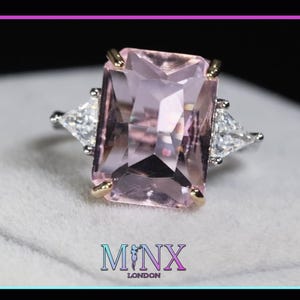 Pink Diamond Engagement Ring | Pink Diamond Ring | Pink Engagement Ring | Big Pink Diamond Ring | Pink Radiant Cut Diamond Ring