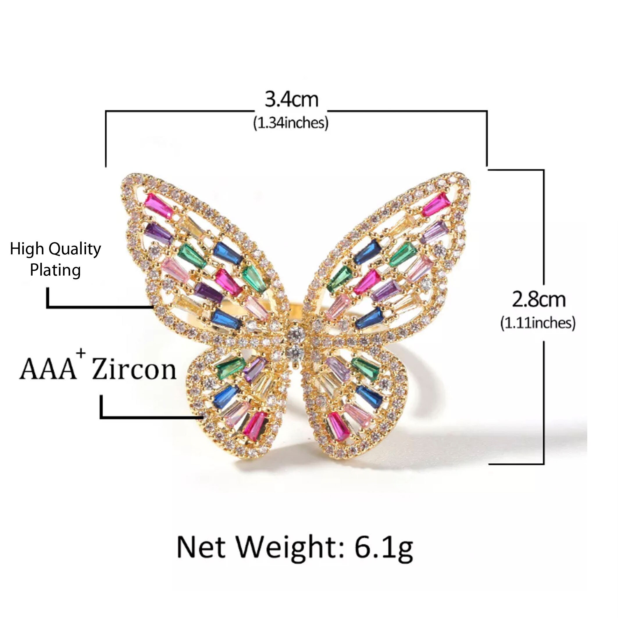 Diamond Butterfly Ring Butterfly Ring Womens Diamond Ring Etsy