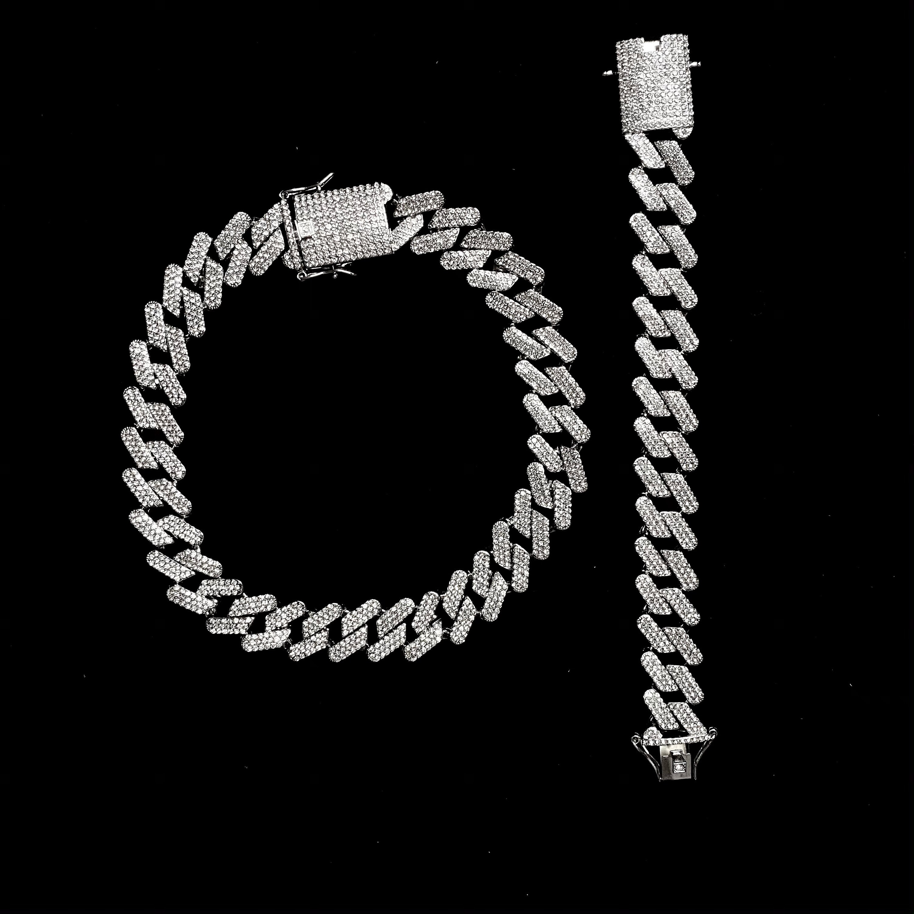 Iced Out Chain Iced Out Necklace Iced Out Bracelet Etsy