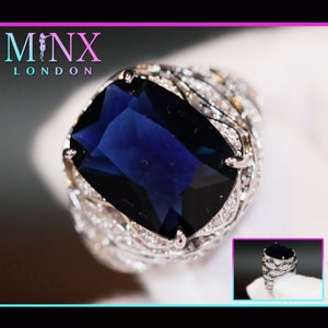 Blue Diamond Ring | Mens Blue Diamond Ring | Iced Out Ring | Womens Blue Diamond Ring | Mens Diamond Ring | Big Ring | Mens Iced Out Ring