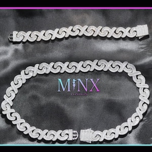 Infinity Link Chain | Iced Out Chain | Iced Out Necklace | Mens Baguette diamond Infinity Chain | Hip Hop Chain | Mens Infinity Bracelet