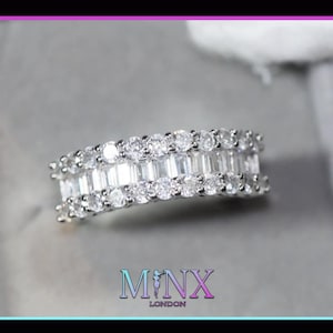 Baguette Cut Diamond Ring | Baguette Engagement Ring | Womens Wedding Band | Women&#39;s Promise Ring | Classy Diamond Ring