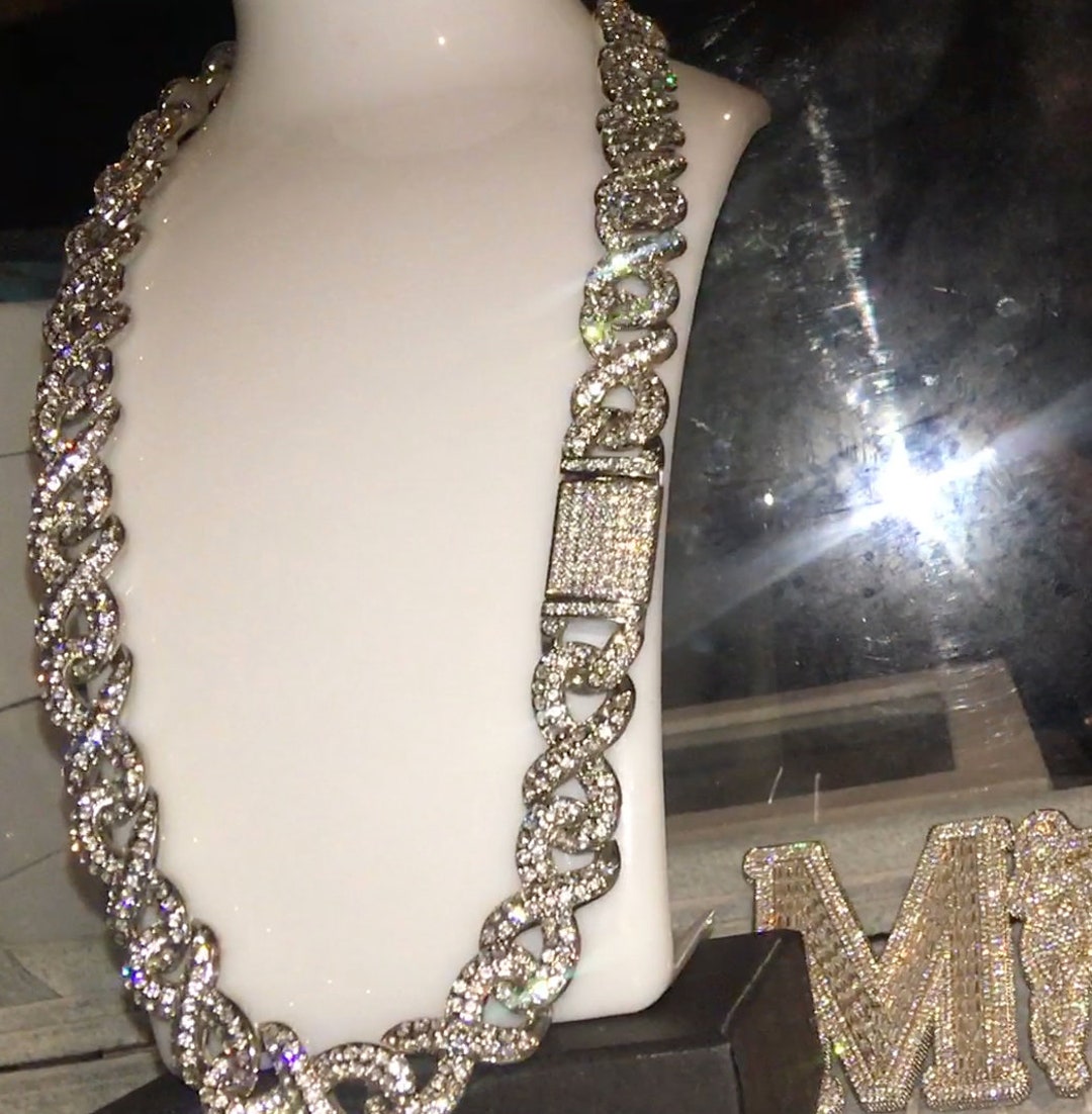Buy Infinity Link Chain Iced Out Chains| Iced Out Necklace Mens Diamond  Necklace Infinity Necklace Hip Hop Chain Mens Infinity Chain Online 