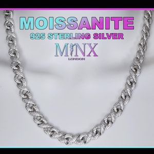 Moissanite Infinity Link Chain | Moissanite Infinity Link Necklace | Moissanite Diamond Necklace | Iced Out Chain | Hip Hop Chain | Cuban