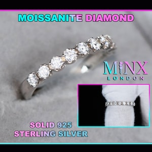 Anel de diamante de moissanite | Aliança de casamento de diamante de moissanite feminina | Anel de noivado de moissanite | Aliança de casamento de moissanite | Anel de moissanite