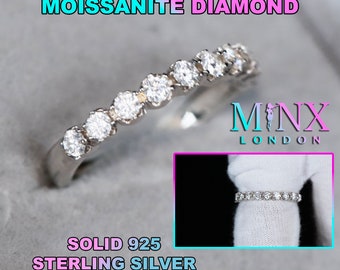 Moissanite Diamond Ring | Womens Moissanite Diamond Wedding Band | Moissanite Engagement Ring | Moissanite Wedding Band | Moissanite Ring