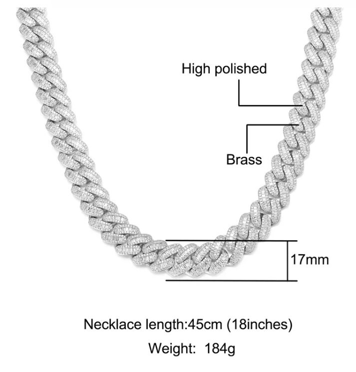 Cuban Link Chain Iced Out Chain Iced Out Necklace Iced Etsy UK