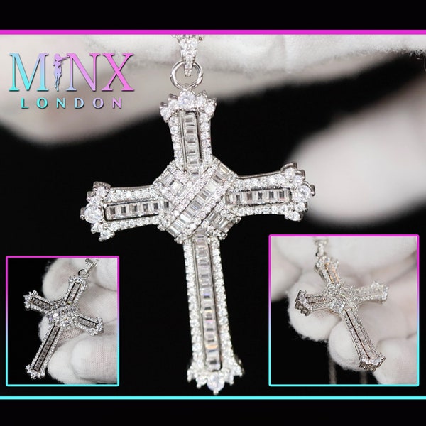 Cross Necklace | Cross necklace for Men | Cross Necklace Women | Cross Pendant and Necklace | Cross Chain for Men | Iced Out Cross Pendant