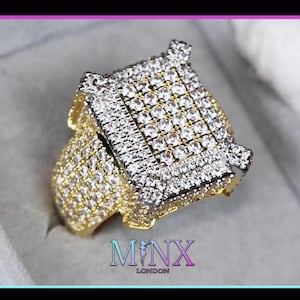 Mens Gold Diamond Ring | Hip Hop Ring | Mens Iced Out Ring | Gold Iced Out Ring | Iced Out Ring | Mens Gold Ring | Big Gold Diamond Ring