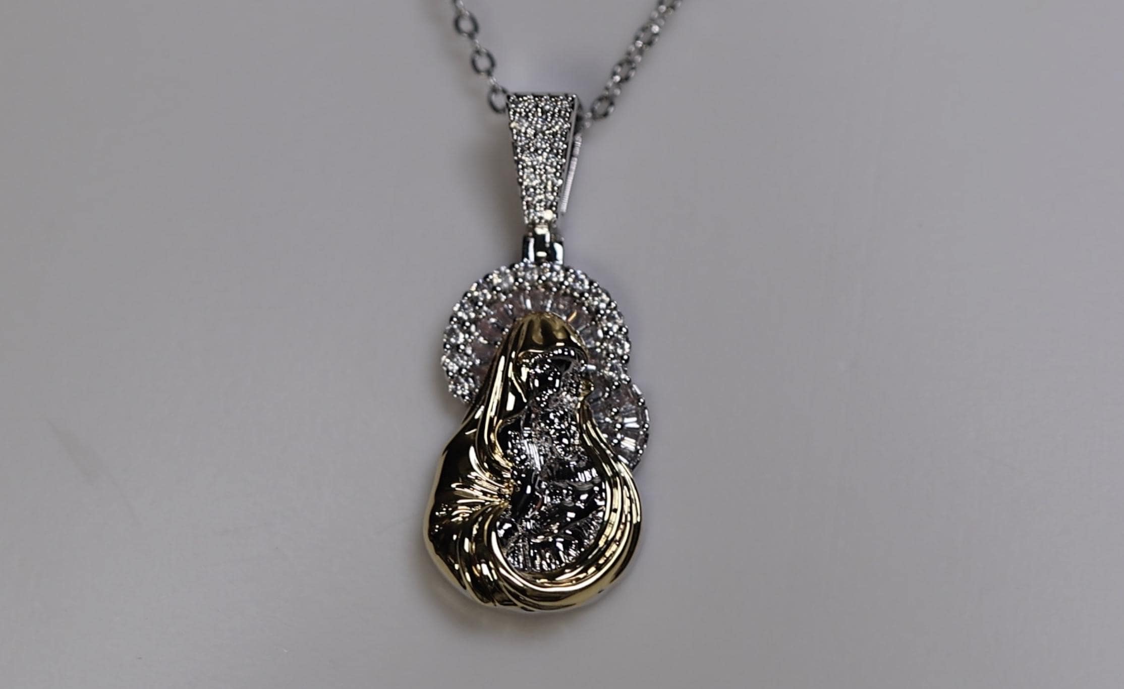 Virgin Mary Pendant | Baguette Diamond Mary Pendant | Iced Out Virgin ...