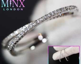 Orecchini A Cerchio In Moissanite Donna Uomo, 0,6 Cttw Colore D VVS1, Argento 925, Con Certificato GRA, Regalo Fidanzamento