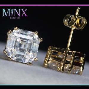 Asscher Diamond Ear Studs | Diamond Earrings | Womens Earrings | Diamond Ear Studs | Womens Stud Earrings | Mens Diamond Ear Studs | Earring