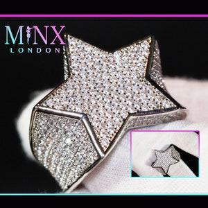 Iced out ring | Star Ring | Diamond Star Ring | Mens Iced Out Ring | Star Shaped ring | Star Rings | Iced Out Star Ring | Big Diamond Ring