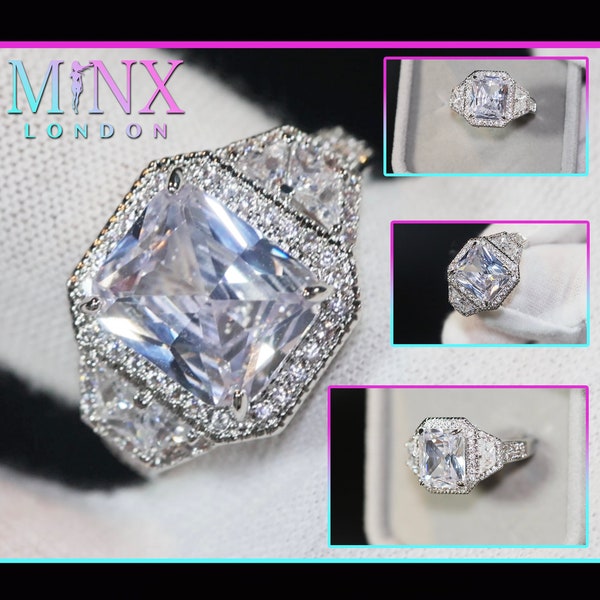 Big Diamond Ring | Womens Big Diamond Ring | Womens Engagement Ring | Baguette Rings | Womens Wedding Ring | Womens Big Carat Ring