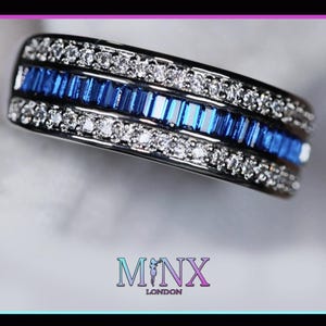 Blue Diamond Ring | Blue Diamond Rings | Womens Blue Diamond Ring | Mens Blue Diamond Ring | Womens Baguette Ring | Blue Diamond Ring