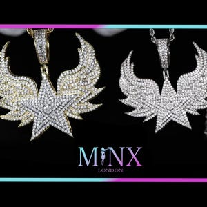 Diamond Wings Pendant | Iced Out Star Pendant | Diamond Star Pendant | Diamond Star Necklace | Star Shape Pendant | Hip Hop