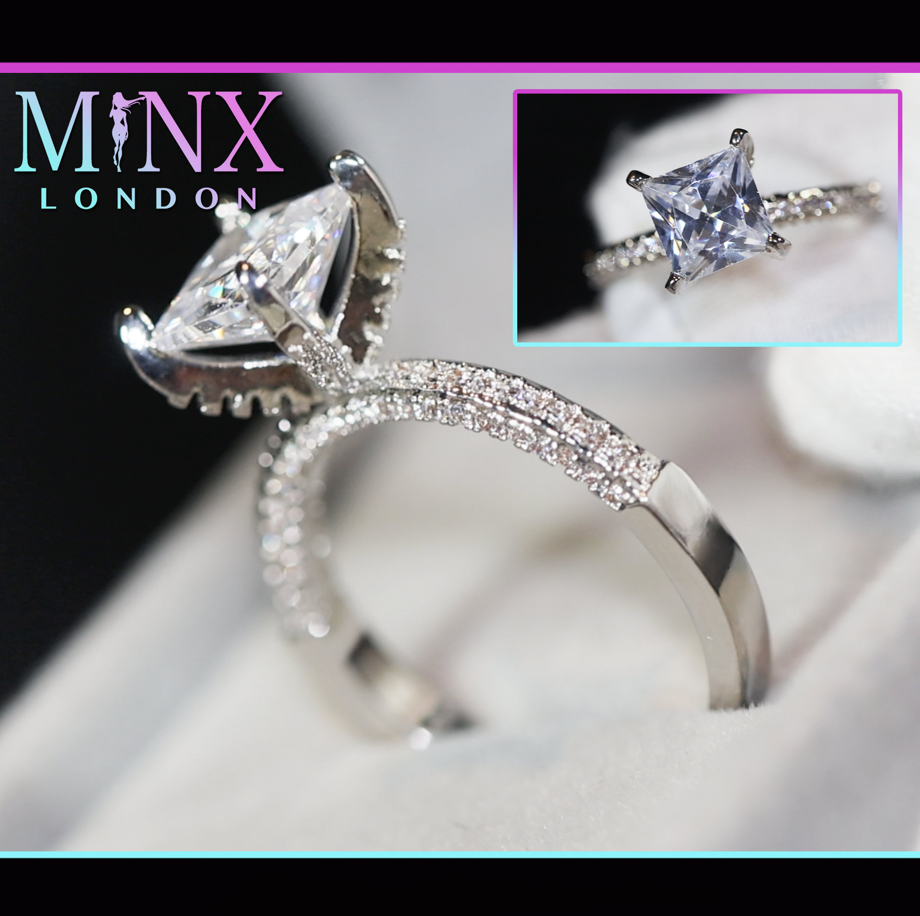 Huge fake diamond sale ring