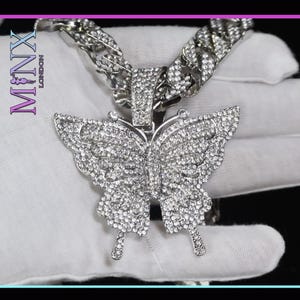 Diamond Butterfly Pendant | Butterfly Necklace | Butterfly Pendant | Womens Butterfly Pendant | Women&#39;s Diamond Butterfly Necklace