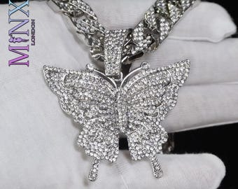 Diamond Butterfly Pendant | Butterfly Necklace | Butterfly Pendant | Womens Butterfly Pendant | Women's Diamond Butterfly Necklace