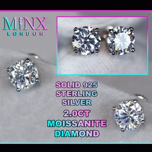 VVS1 Round Diamond Ear Studs | Moissanite Diamond Ear Studs | Iced Out Ear Studs | Diamond Ear Studs | Moissanite Earrings | Ear Studs