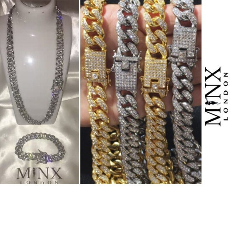 Iced Out Chain Iced Out Necklace Iced Out Bracelet Mens Etsy